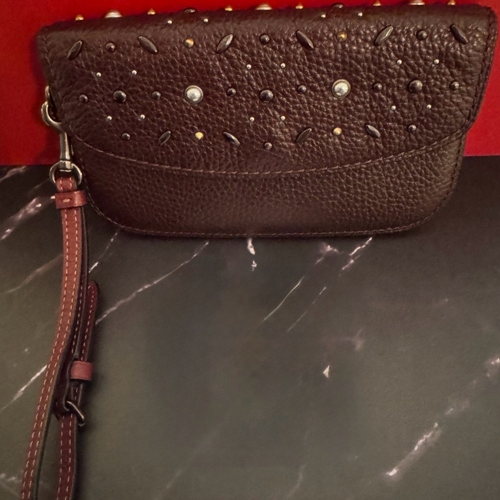 1941 Coach Rivets Clutch Glovetanned Leather Wristlet